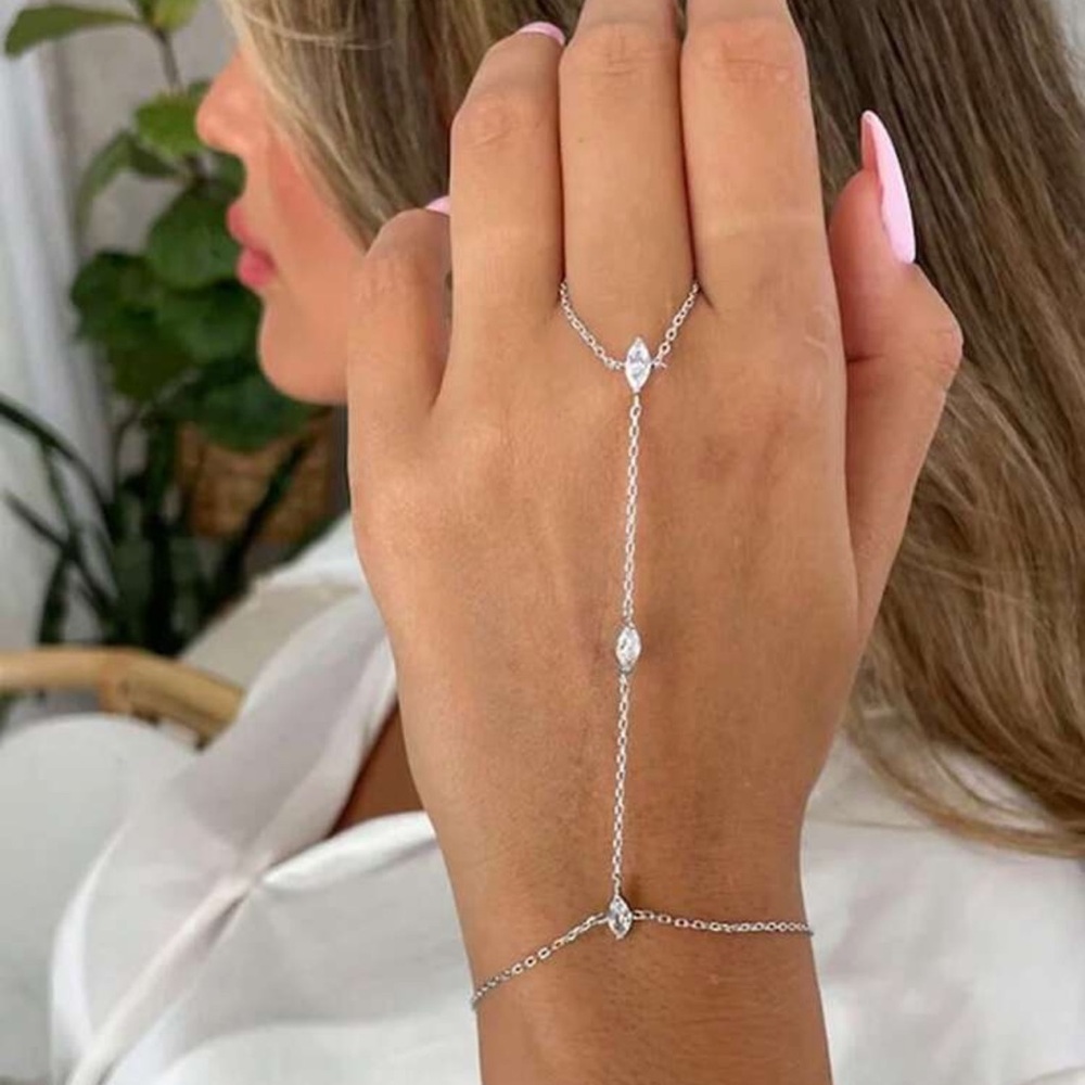 NEVER WORN Target Silver Hand Chain Bracelet